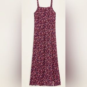 NWT Old Navy Sleeveless Maxi Shift Burgundy Floral Dress Medium